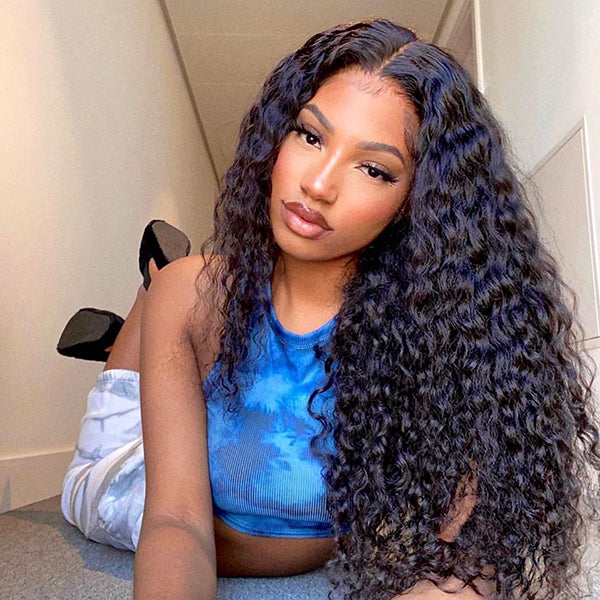 Wet and Wavy Human Hair Wig 5x5 Closure