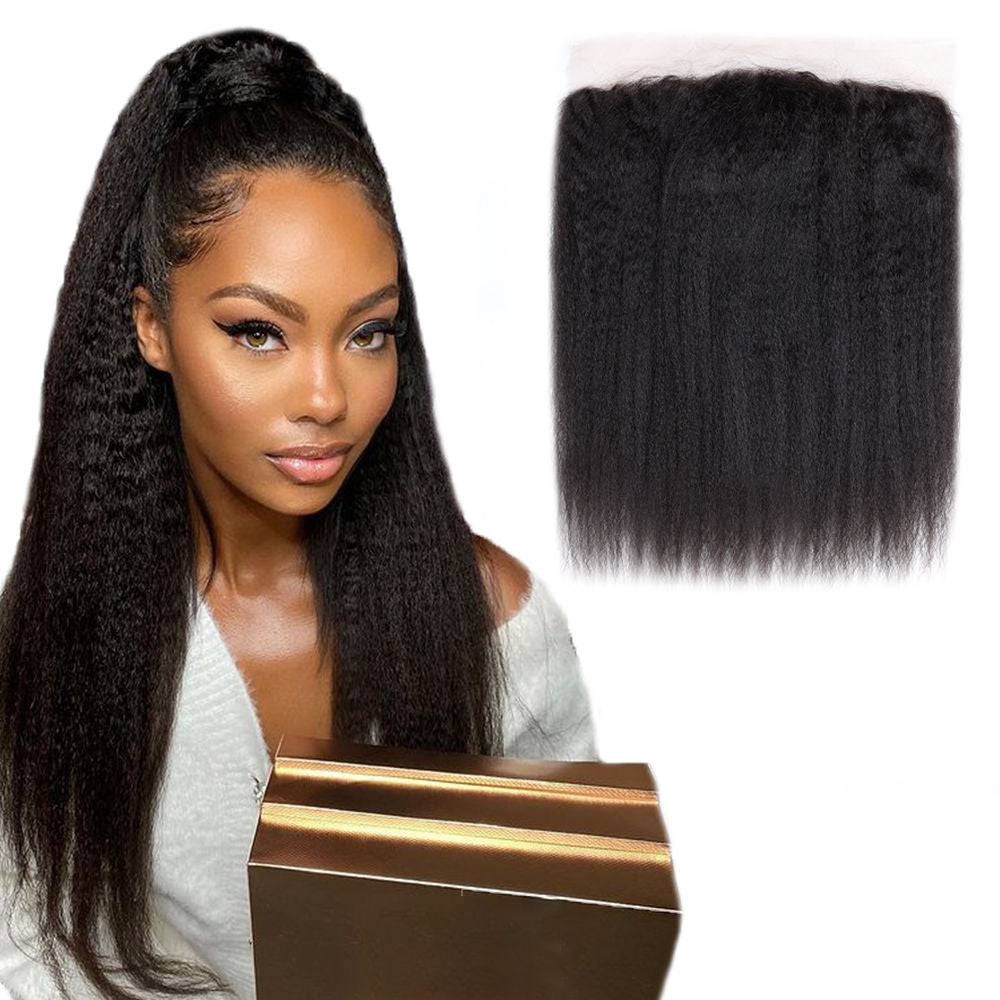 Kinky Straight 13x4 Lace Frontal Hair