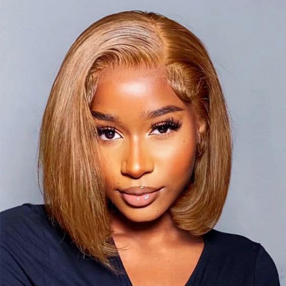 Chocolate Brown Bob Wig - 100% Virgin Straight 13x4 Lace Frontal