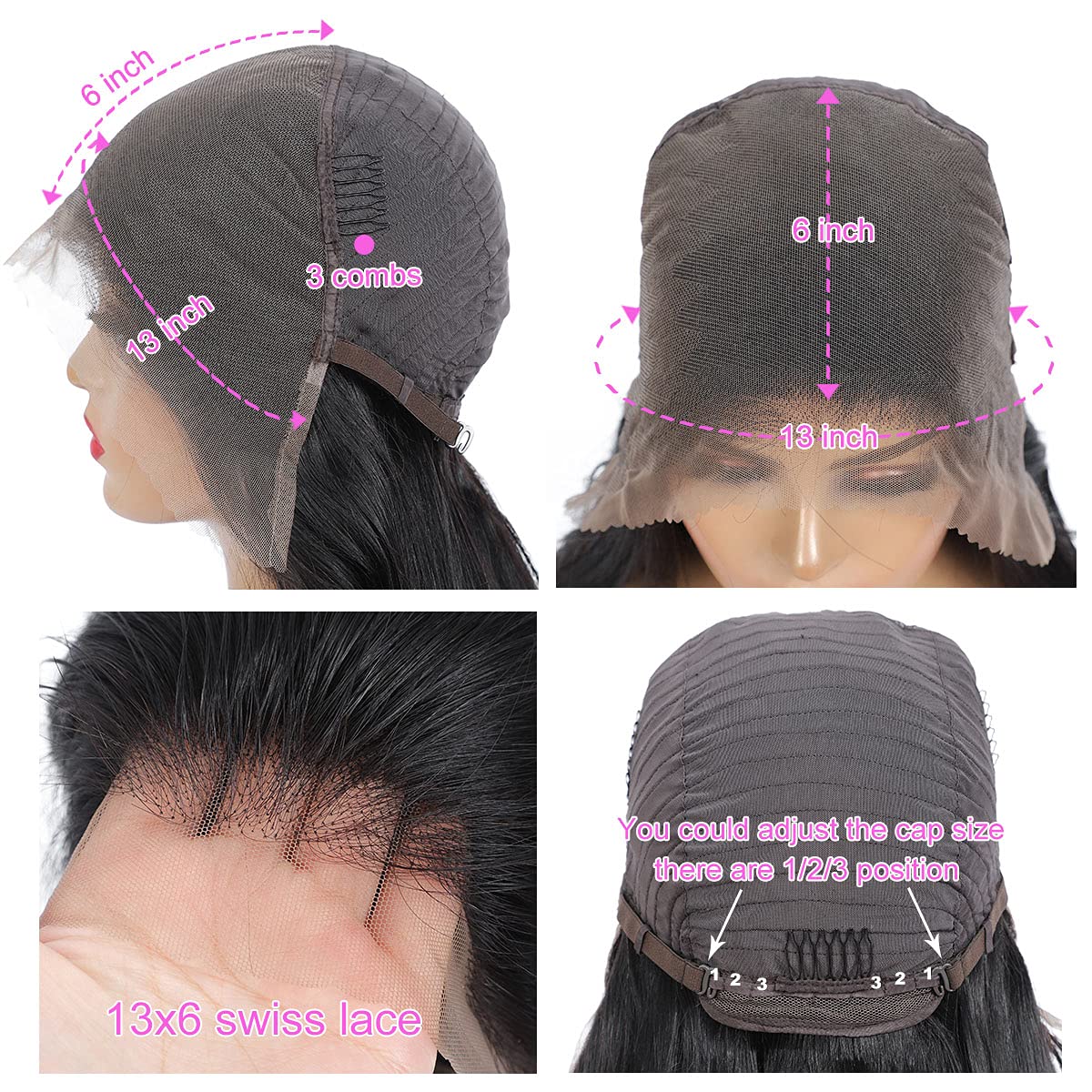 Straight Remy Human Hair 13x6 Lace Front Wigs