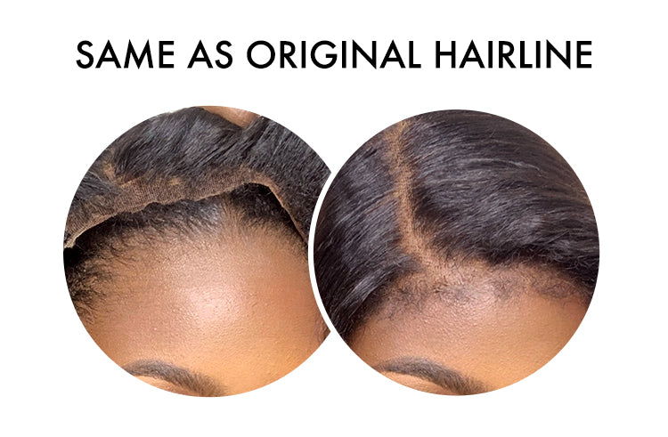 4C Edges | Kinky Edges Black to Brown Ombre Kinky Straight 5x5 Closure Lace Glueless Side Part Long Wig