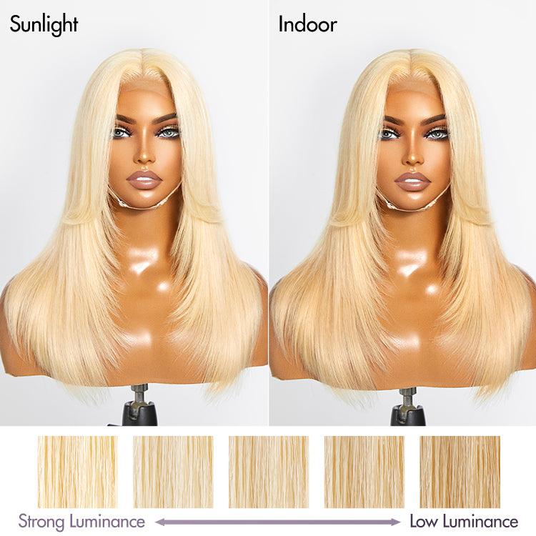Blonde 613 Curtain Bangs 5x5 Closure Wig