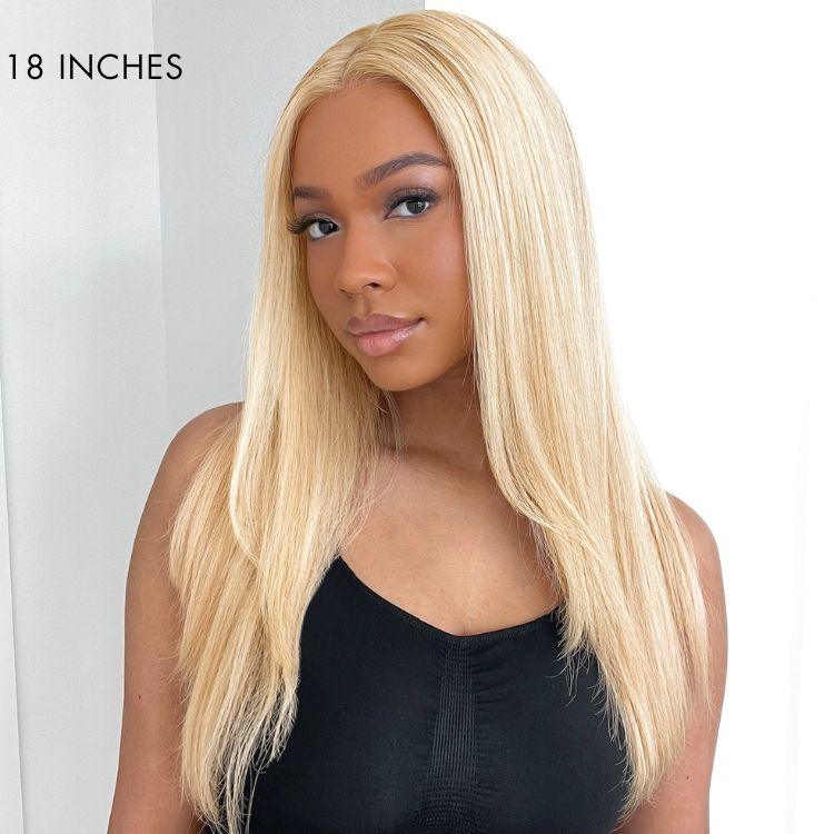 Blonde 613 Curtain Bangs 5x5 Closure Wig
