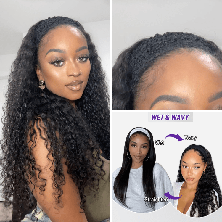 Wet And Wavy Headband Wig