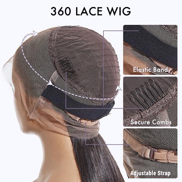 Water Wave Human Hair 360 Lace Long Wig