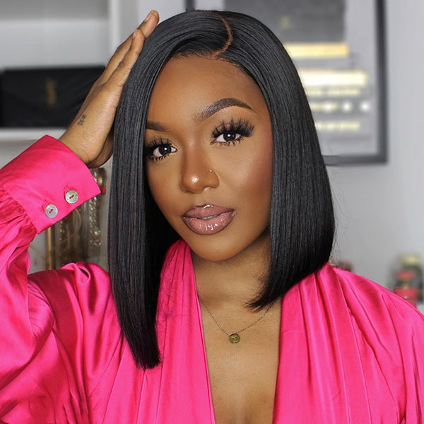 Glueless Asymmetric 4x4 Closure Lace Bob Wig