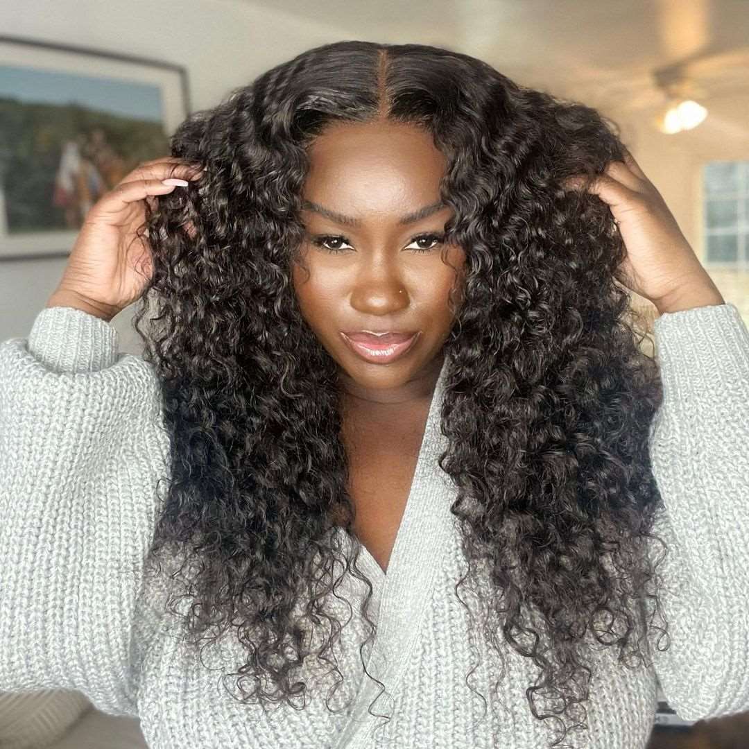Deep Wave U Part Human Hair Wig 100%