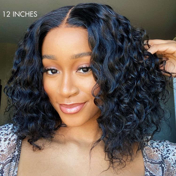 PartingMax Glueless Wig Water Wave Versatile 7x6 Closure HD Lace Short Wig Ready to Go