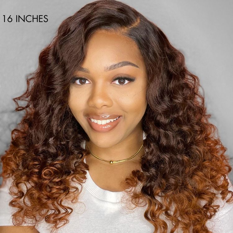 PartingMax Glueless Wig Water Wave Versatile 7x6 Closure HD Lace Short Wig Ready to Go