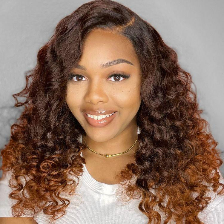 PartingMax Glueless Wig Water Wave Versatile 7x6 Closure HD Lace Short Wig Ready to Go