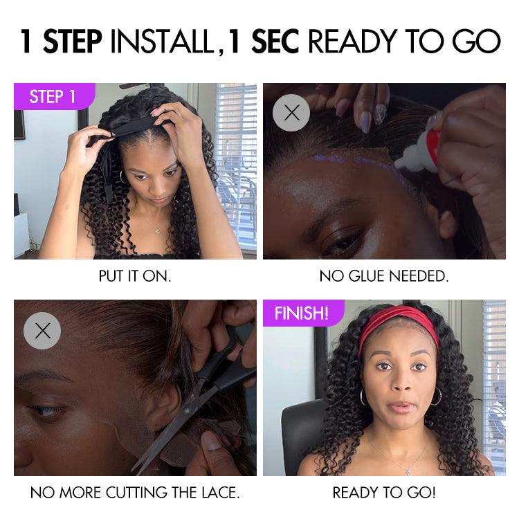 Wet And Wavy Headband Wig