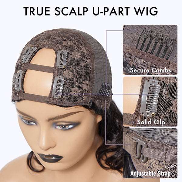 Deep Wave U Part Human Hair Wig 100%