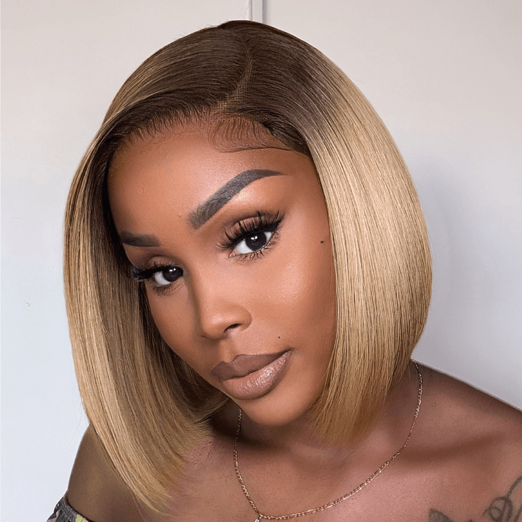 Ash Blonde Ombre Short Bob Wig