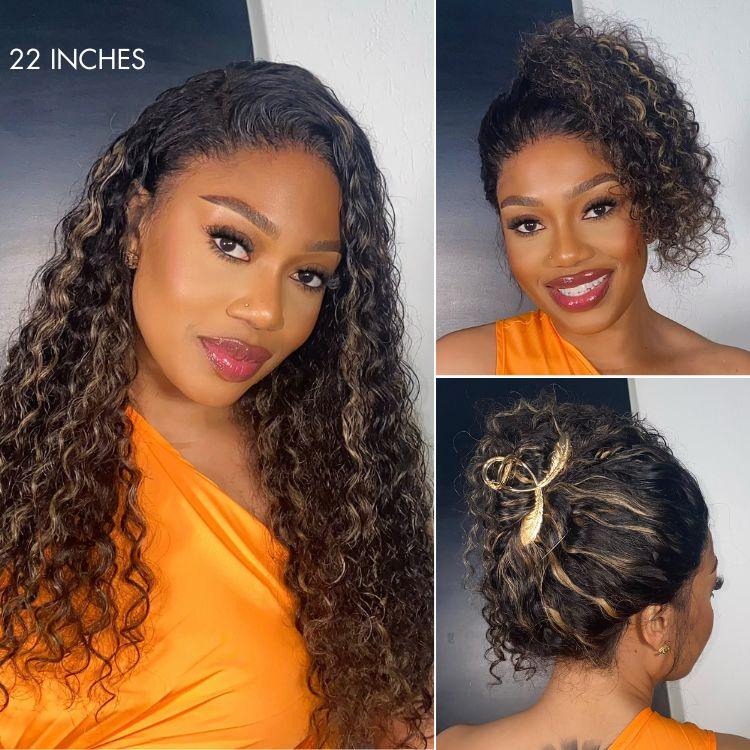 Water Wave Human Hair 360 Lace Long Wig