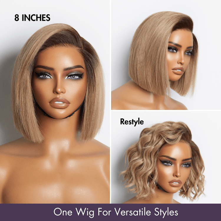Ash Blonde Ombre Short Bob Wig