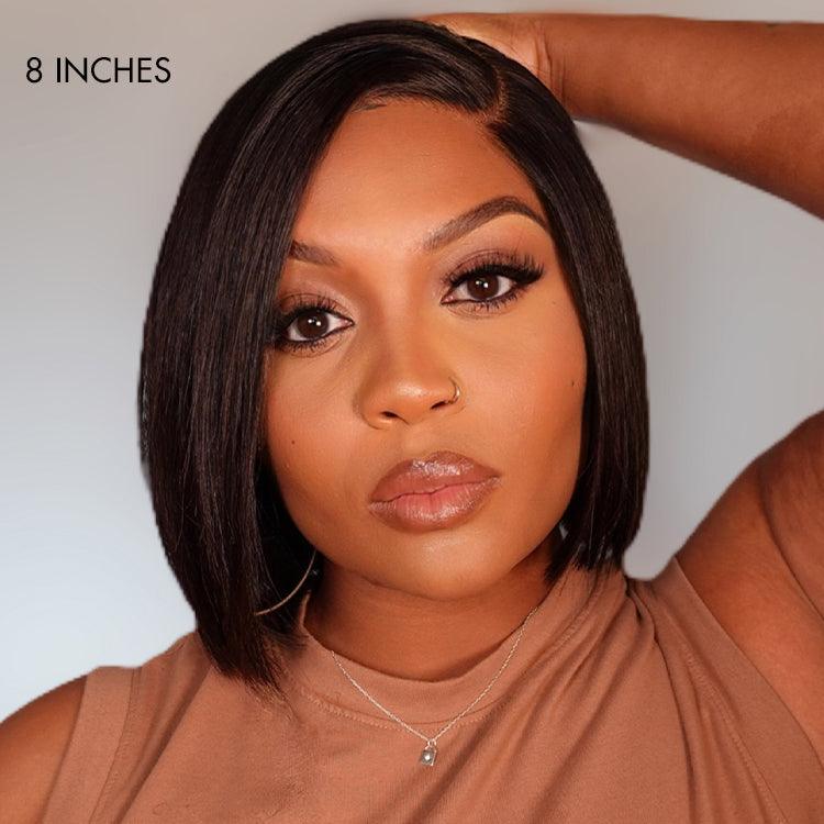 Natural Black Blunt Cut Straight Bob Wig