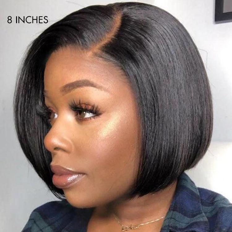Natural Black Blunt Cut Straight Bob Wig