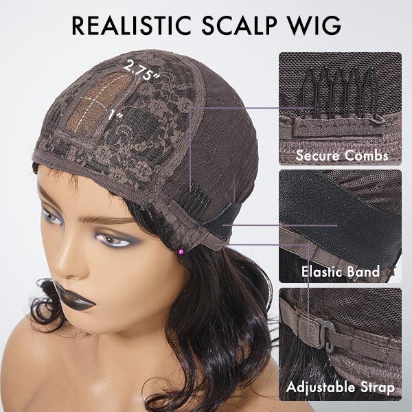 Dark Red Curly Minimalist Lace Wig