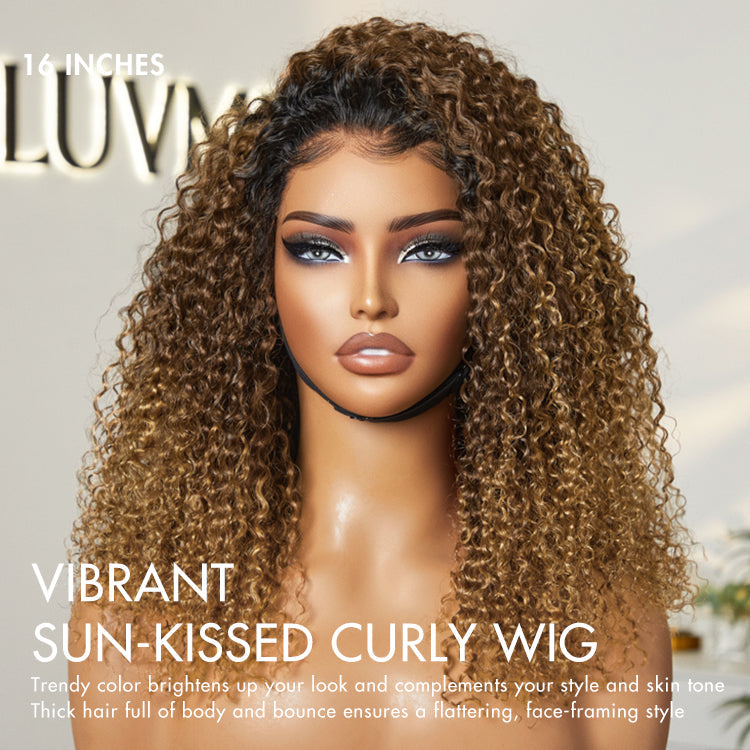 Sun-kissed Ombre Blonde Kinky Curly Wig
