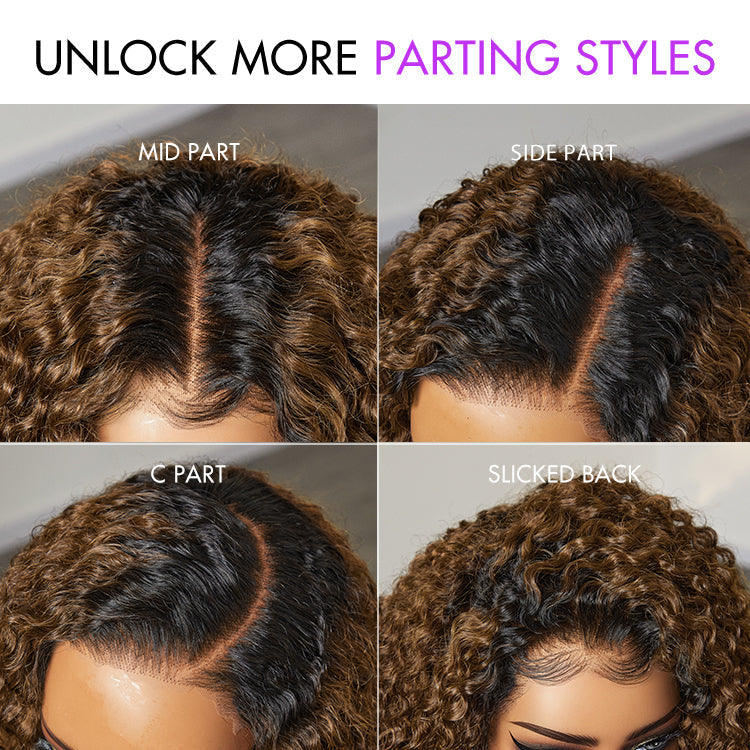 Sun-kissed Ombre Blonde Kinky Curly Wig