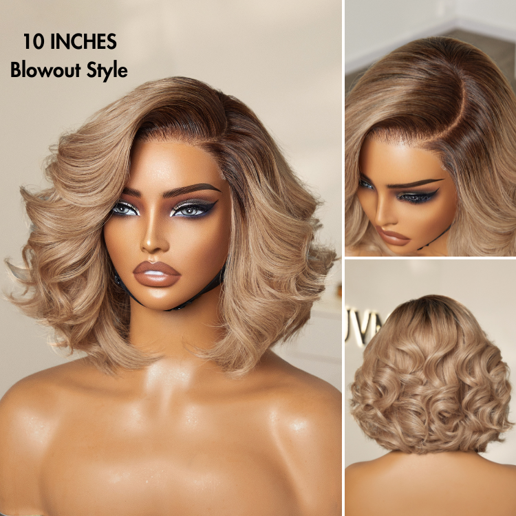 Ash Blonde Ombre Short Bob Wig