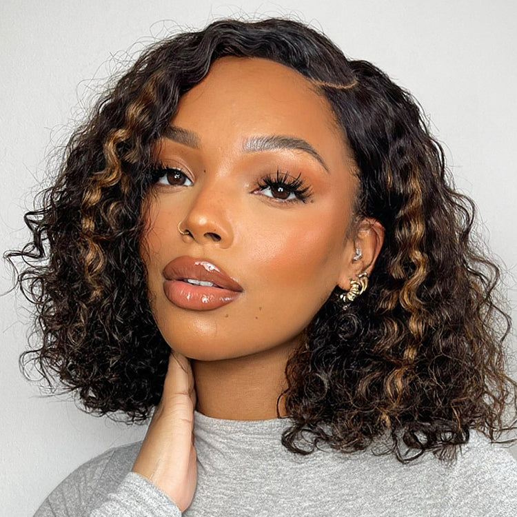 Blonde Highlights Curly Minimalist HD Lace Wig