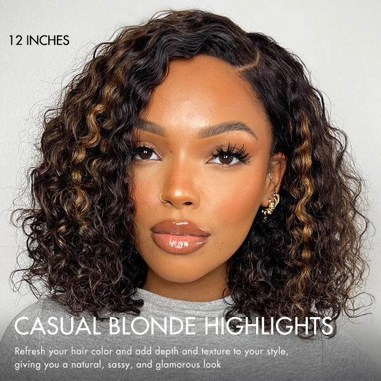 Blonde Highlights Curly Minimalist HD Lace Wig