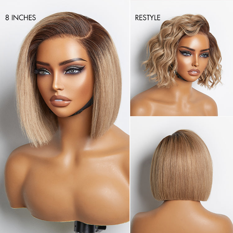 Natural Black Blunt Cut Straight Bob Wig