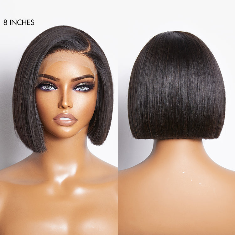 Natural Black Blunt Cut Straight Bob Wig