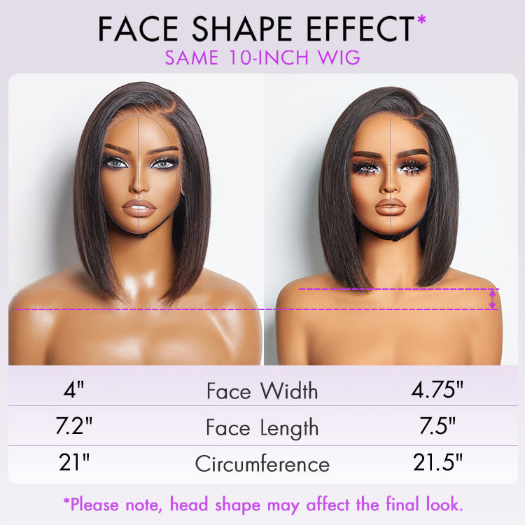Natural Black Blunt Cut Straight Bob Wig