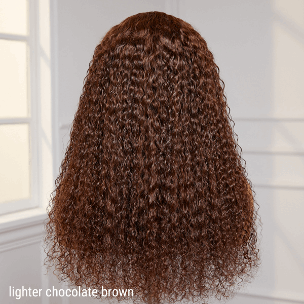 Chocolate Brown Curly Human Hair Wig