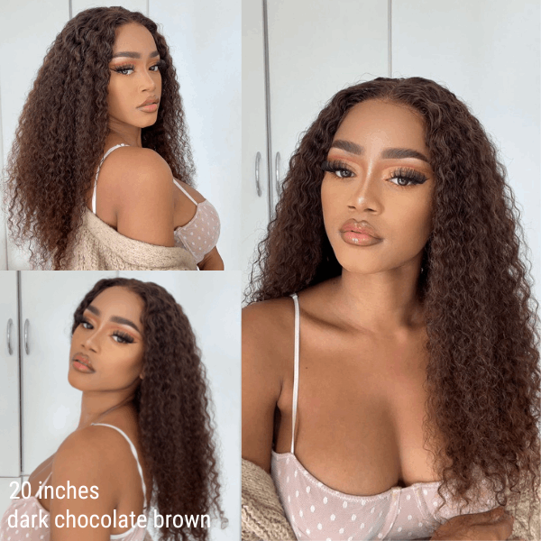 Chocolate Brown 5x5 Glueless Human Hair Wig