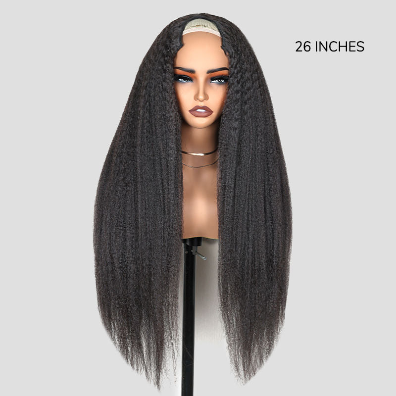 Kinky Straight Hair V Part Wig