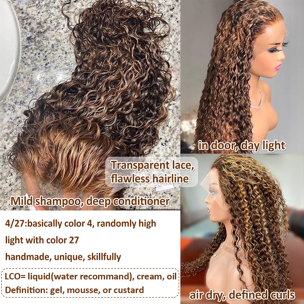 13x4 Lace Front Curly Ombre Human Hair Wig