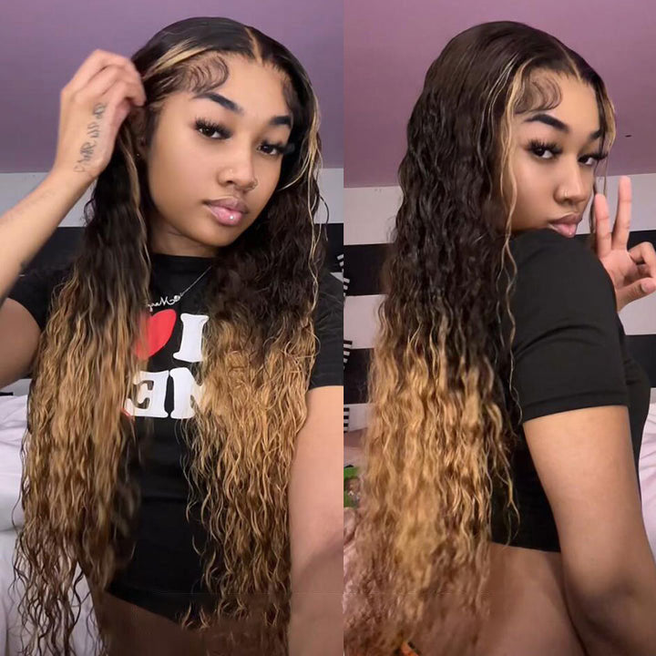 Beyonce Style 13x4 HD Lace Ombre Deep Wave Wig