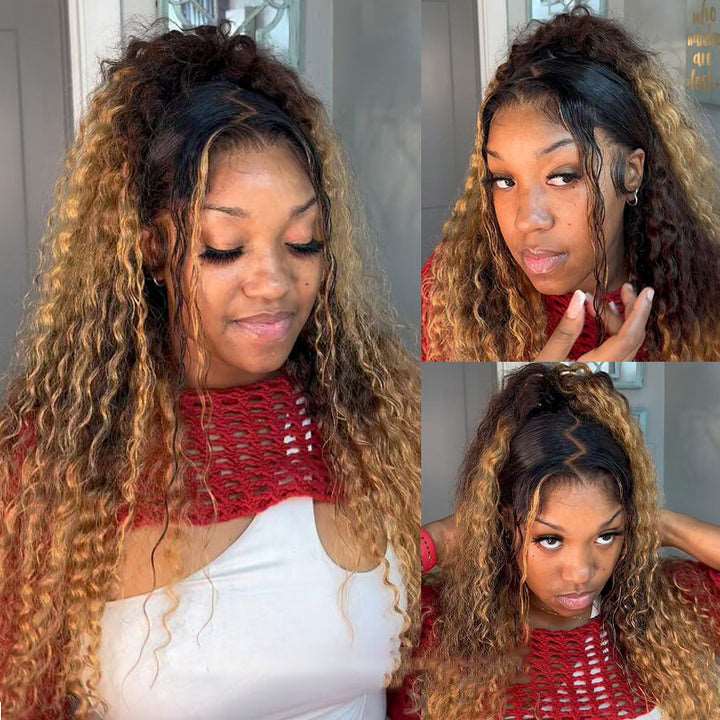 Beyonce Style 13x4 HD Lace Ombre Deep Wave Wig