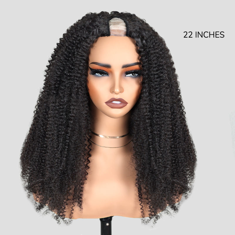 Deep Curly Human Hair U Part Wig