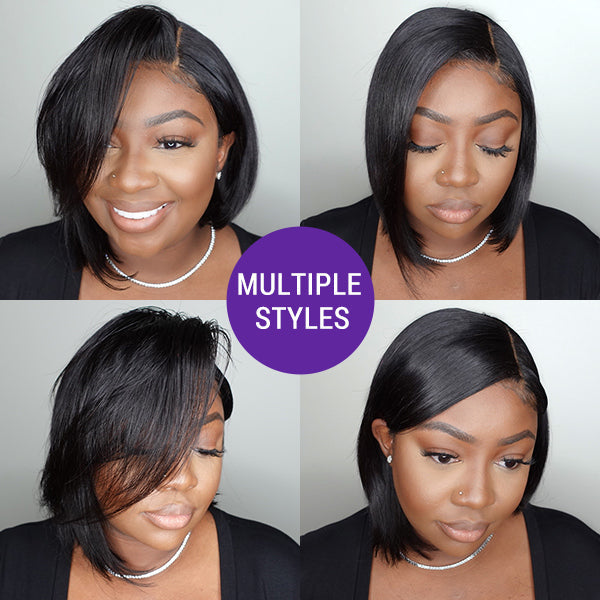 Glueless Asymmetric 4x4 Closure Lace Bob Wig