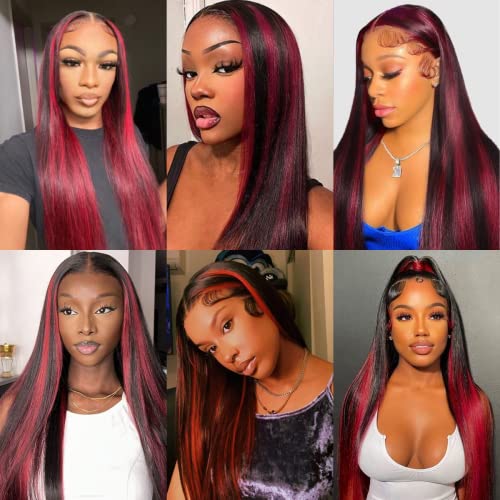 Highlight Red Lace Front Wig Human Hair