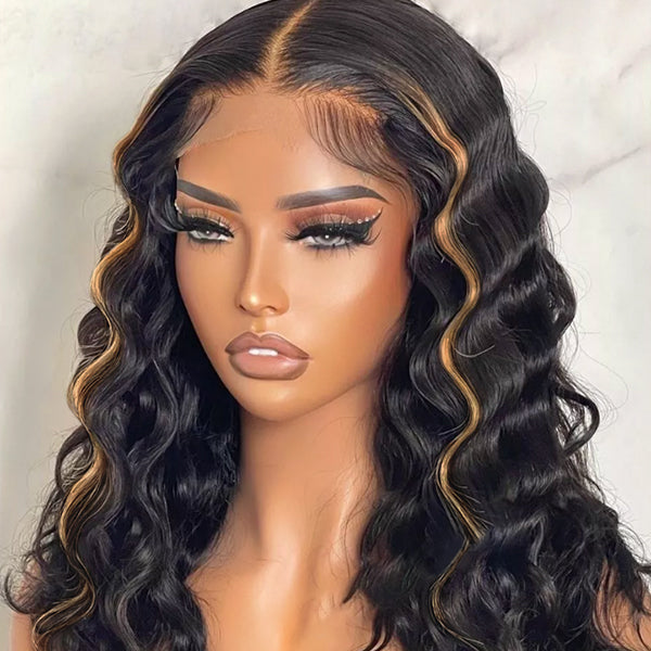 Blonde Highlights Ocean Wave Wig 5x5 Closure