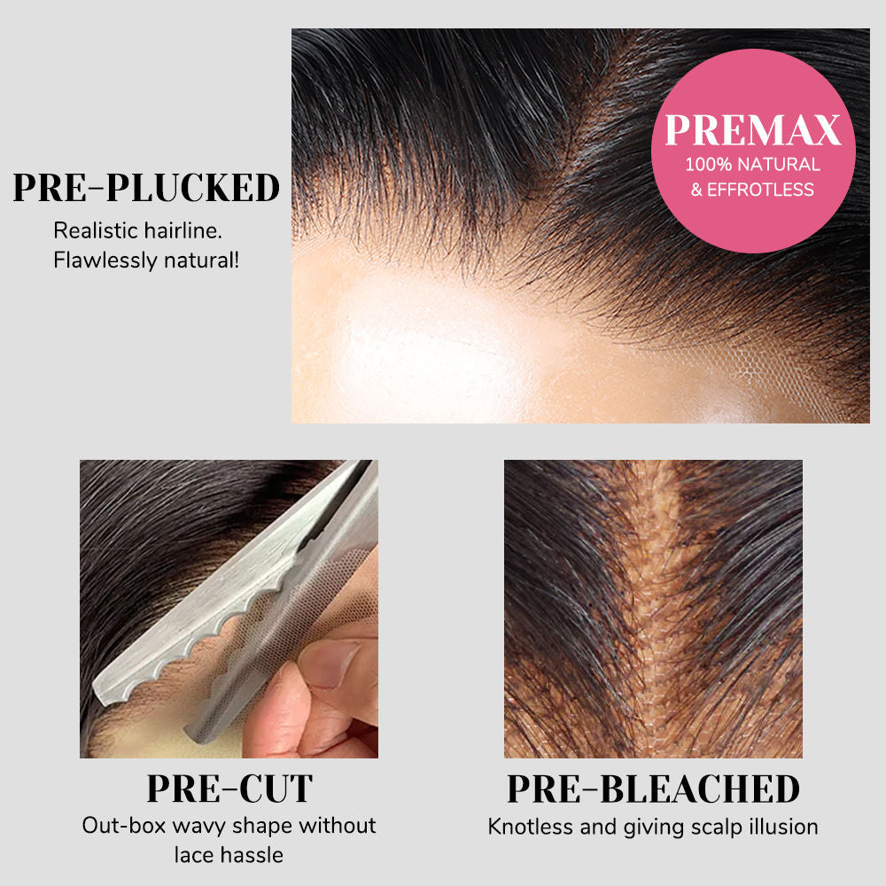 5x5 HD Pre-Bleached Lace 3D Body Wave Closure Wig
