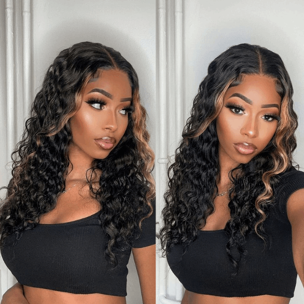 Blonde Highlights Ocean Wave Wig 5x5 Closure