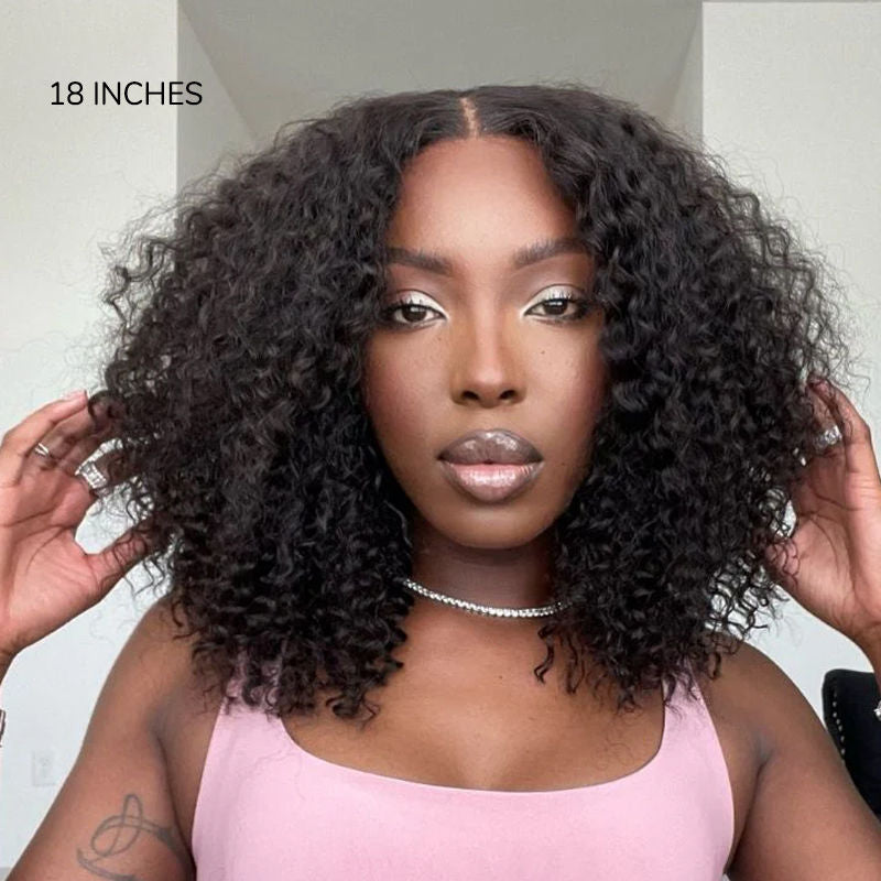 Deep Curly Human Hair U Part Wig