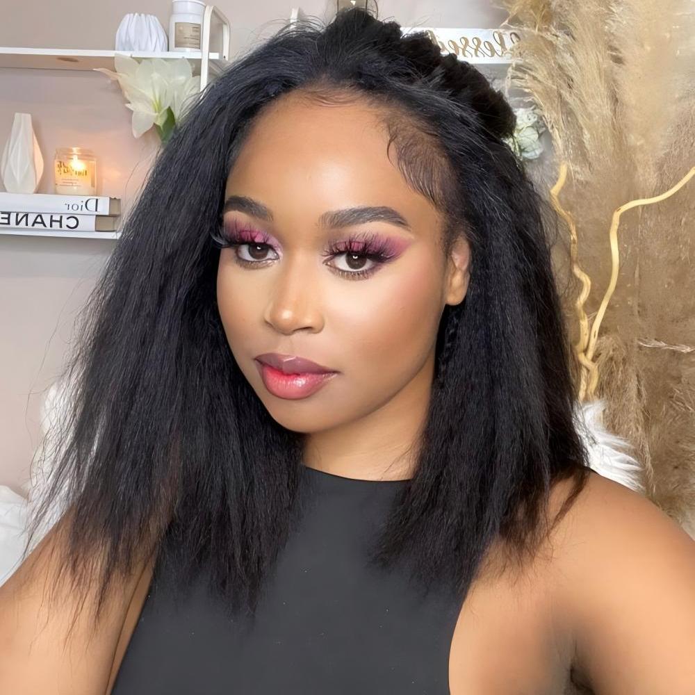 Kinky Straight Hair V Part Wig