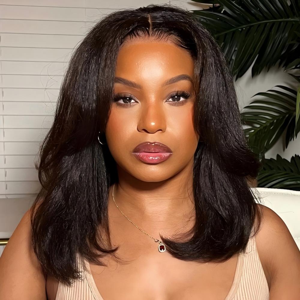 Kinky Straight Hair V Part Wig