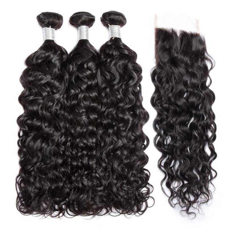 Water Wave Virgin Human Hair 3 Bundles