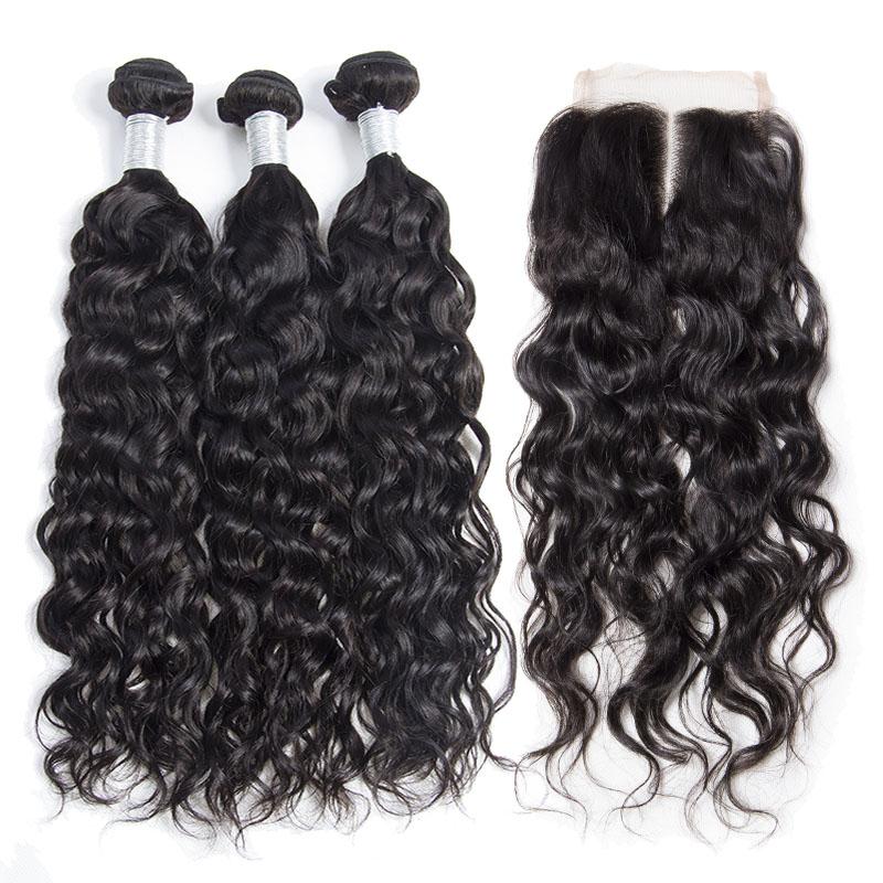 Indian Virgin 3 Bundles Water Wave Hair