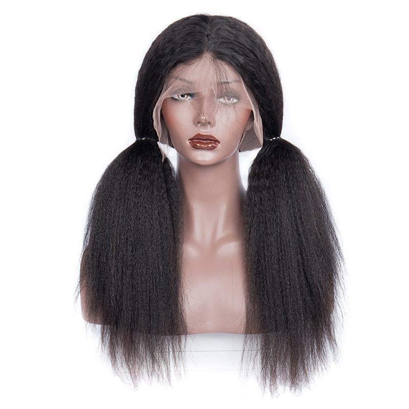 Modern Remy Human Hair Yaki Straight Lace Front Wigs