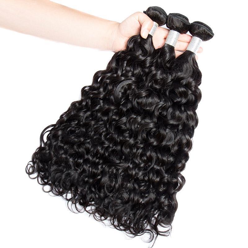 Water Wave Virgin Human Hair 3 Bundles