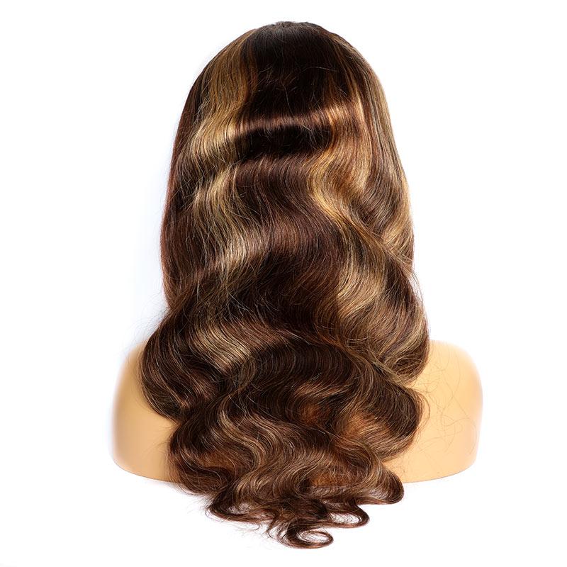 Balayage Highlight Human Hair Wigs P4/27 Color